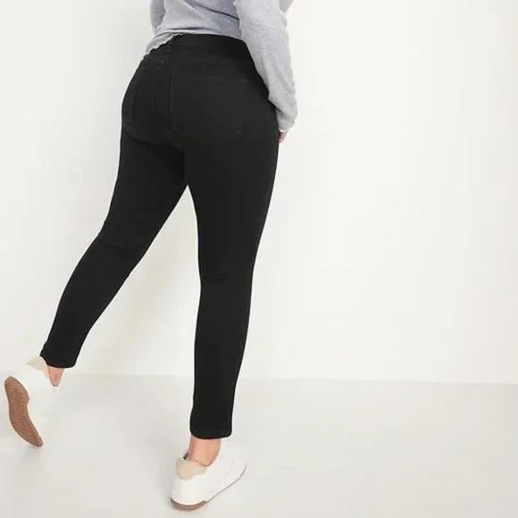 New Old Navy High-Waisted Wow Black-Wash Super-Skinny Ankle Jeans for Women - Picture 5 of 5
